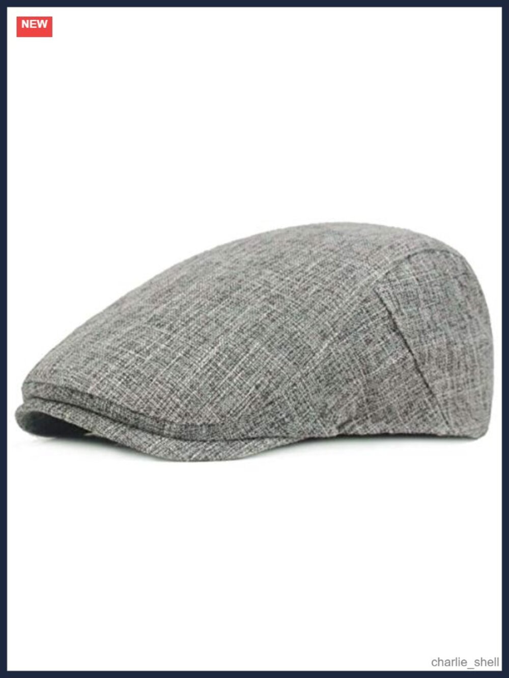 Cotton Hemp Newsboy Flat Cap Breathable Mesh Lined